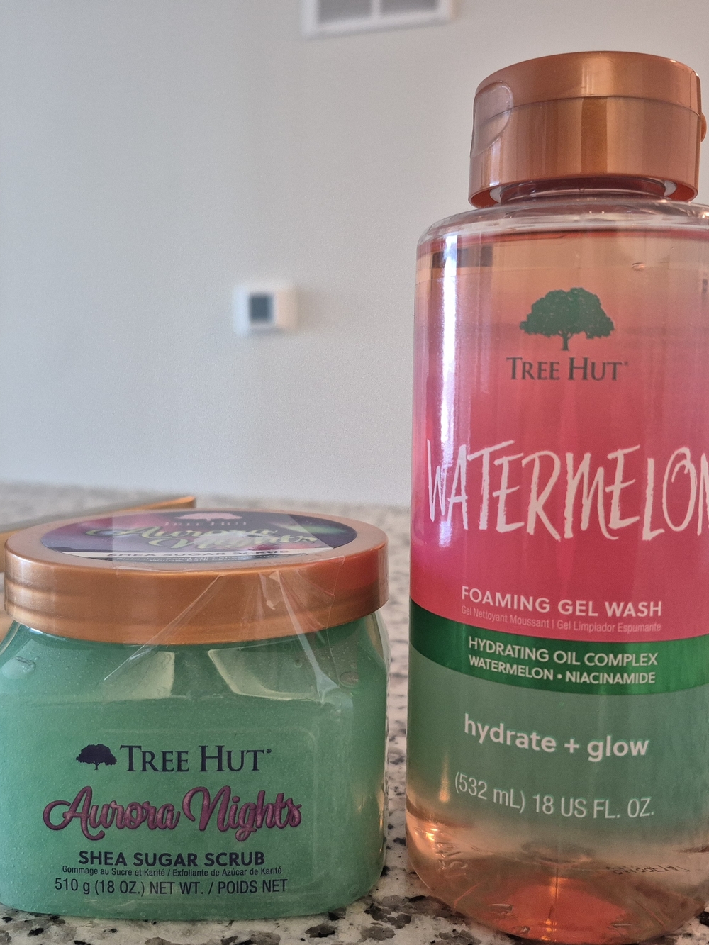 Watermelon Foaming Gel Wash & Aurora Nights Shea Sugar Scrub - Pink & Green